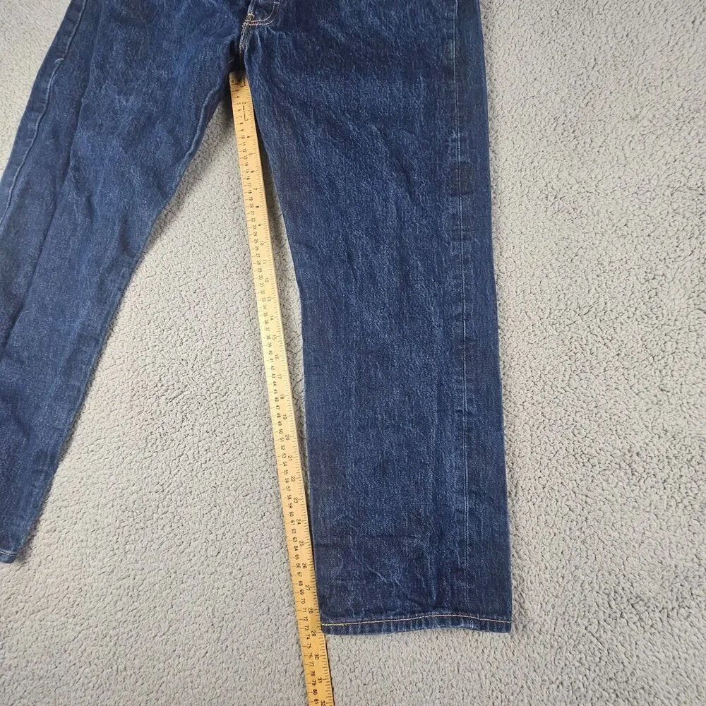 Levis 501 Jeans Mens 38x29 Blue Original Fit Straight Buttonfly Rigid Workwear